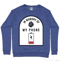 Bluza ADLER barbat In memory of my phone Albastru melanj