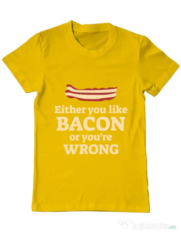 Tricou ADLER barbat Bacon lover Galben