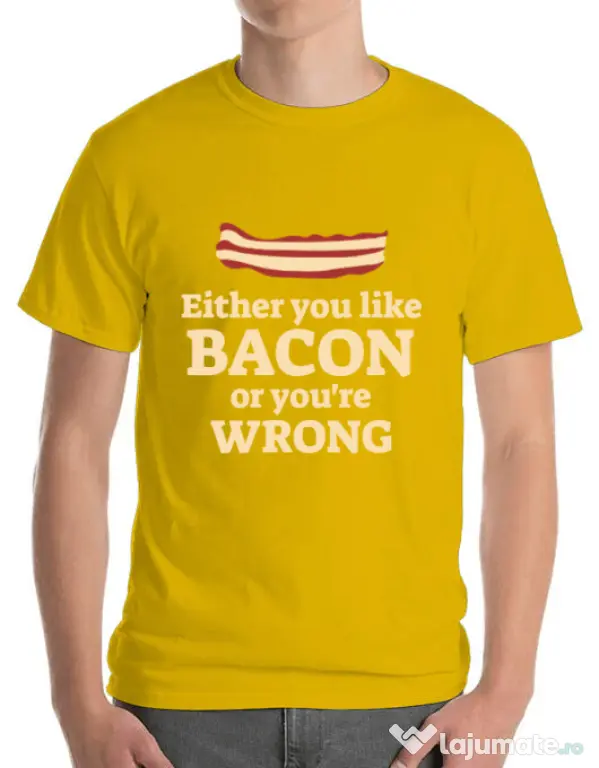 Tricou ADLER barbat Bacon lover Galben
