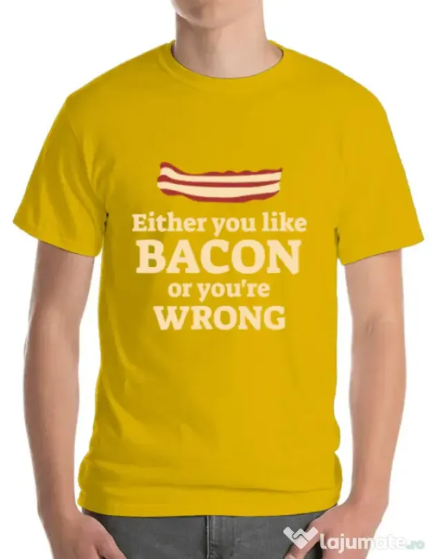 Tricou ADLER barbat Bacon lover Galben