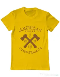 Tricou ADLER barbat American lumberjack Galben