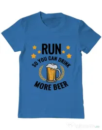 Tricou ADLER barbat Drinking more beer Albastru azuriu