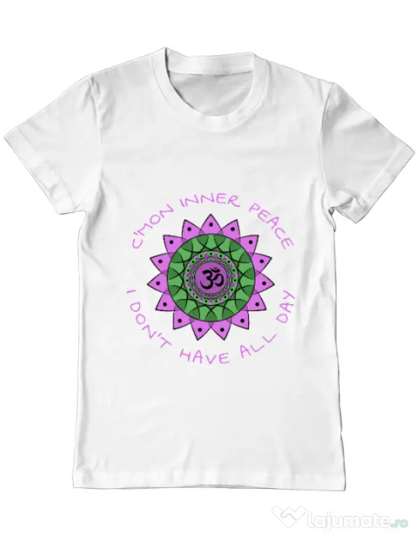 Tricou ADLER barbat C’mon inner peace Alb
