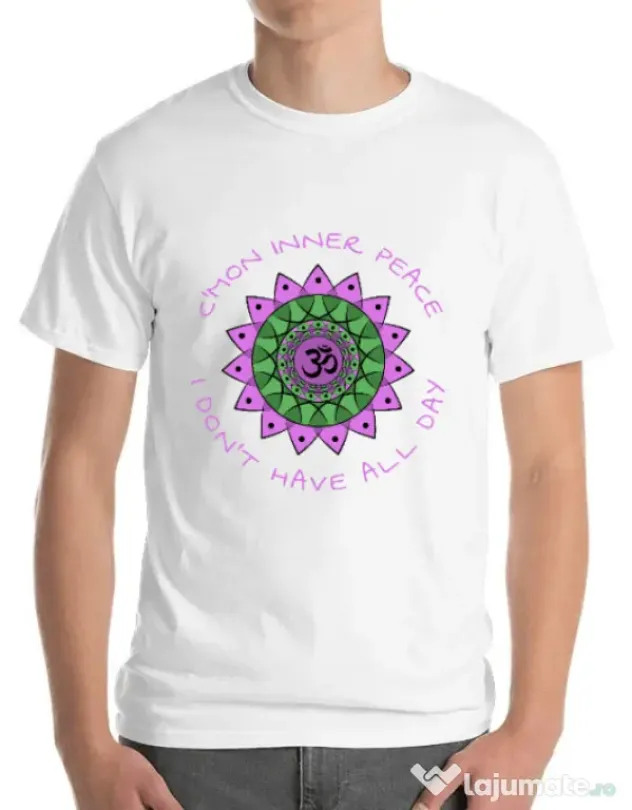 Tricou ADLER barbat C’mon inner peace Alb