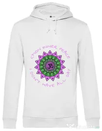 Hoodie barbat cu gluga C’mon inner peace Alb