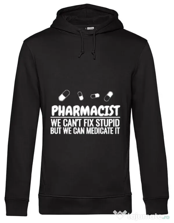 Hoodie barbat cu gluga Pharmacist Negru