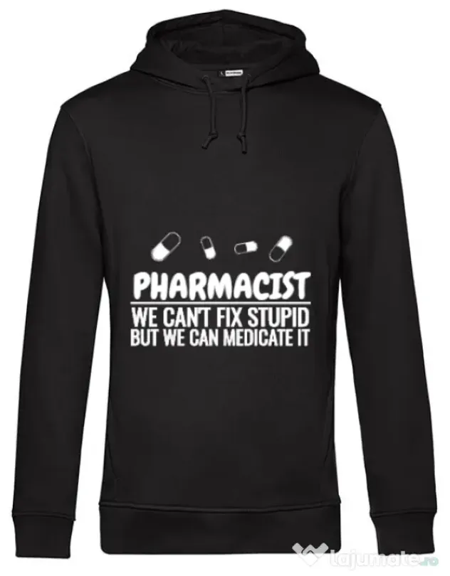 Hoodie barbat cu gluga Pharmacist Negru