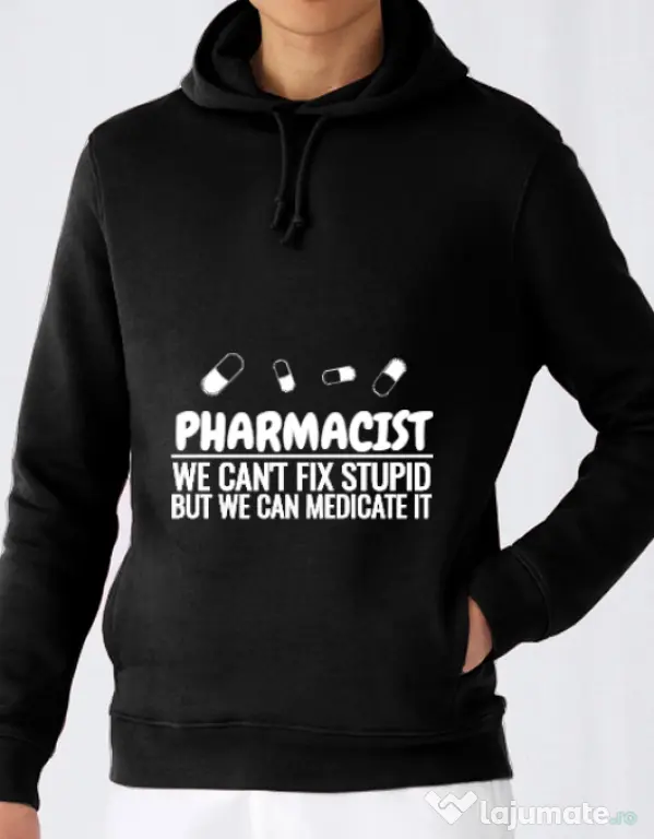 Hoodie barbat cu gluga Pharmacist Negru