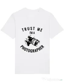 Tricou STANLEY STELLA barbat I’m a photographer Alb