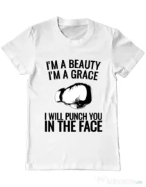Tricou ADLER barbat I am a grace Alb