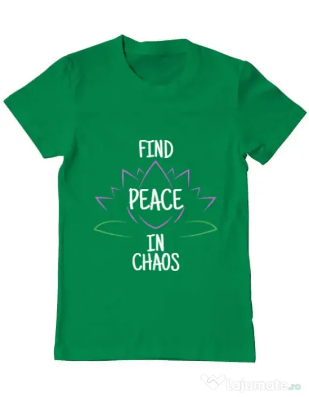 Tricou ADLER barbat Find peace Verde mediu