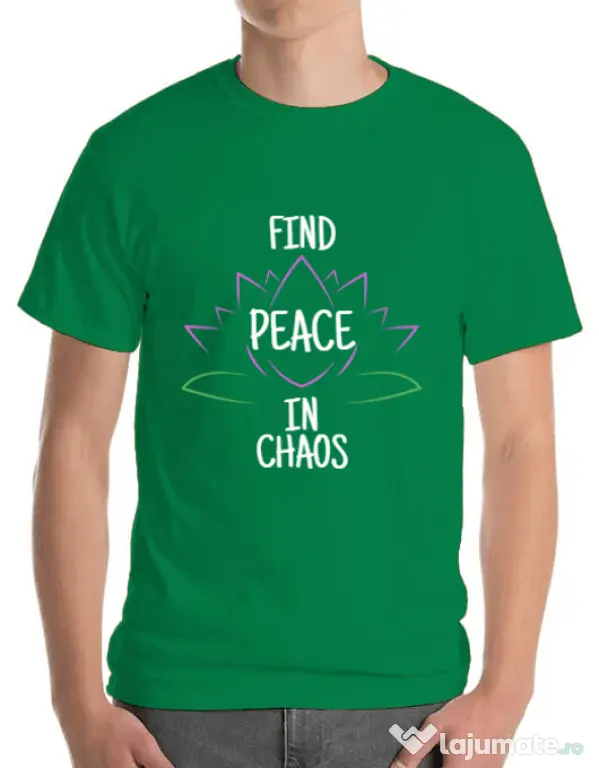 Tricou ADLER barbat Find peace Verde mediu
