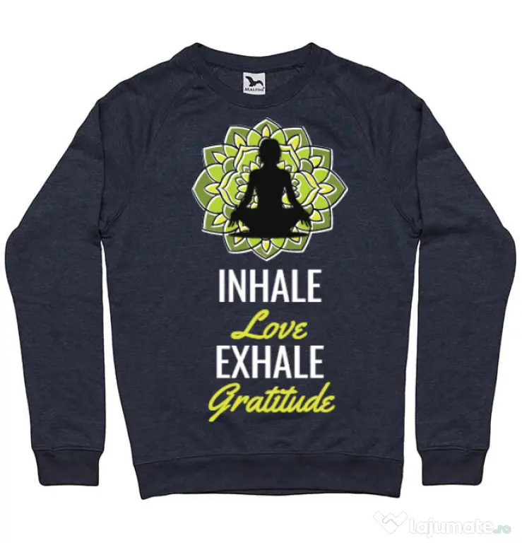 Bluza ADLER barbat Inhale love Denim inchis