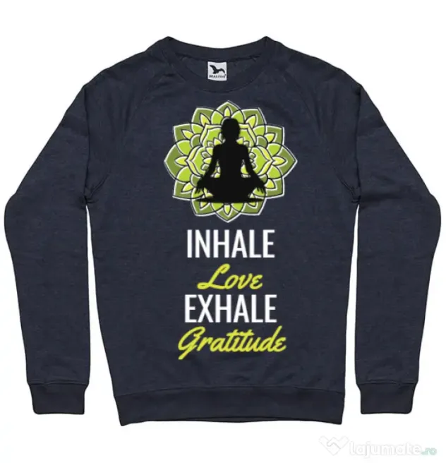 Bluza ADLER barbat Inhale love Denim inchis