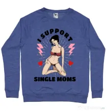 Bluza ADLER barbat I Support Single Moms Albastru melanj