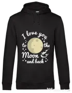Hoodie barbat cu gluga To the moon and back Negru
