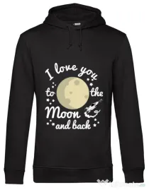 Hoodie barbat cu gluga To the moon and back Negru