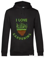 Hoodie barbat cu gluga I love gardening Negru