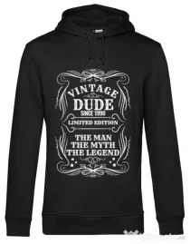 Hoodie barbat cu gluga Vintage dude Negru