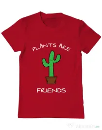 Tricou ADLER barbat Plants are friends Rosu