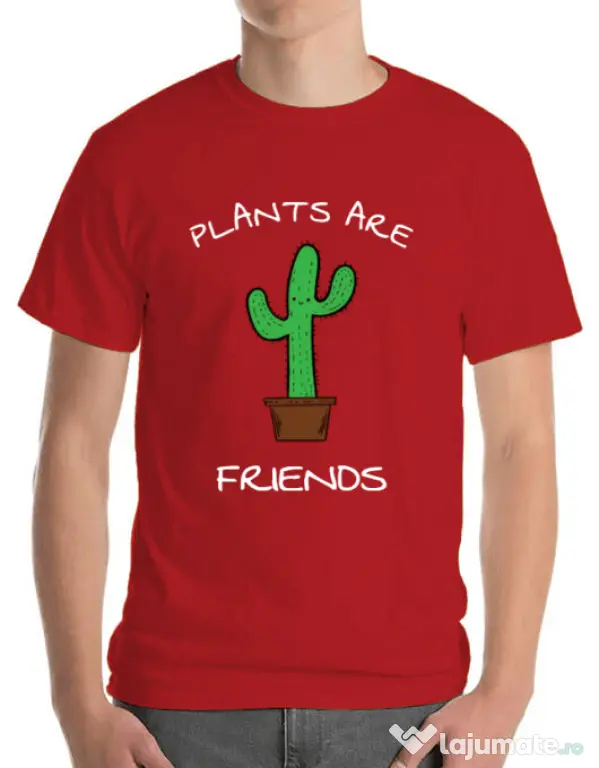 Tricou ADLER barbat Plants are friends Rosu