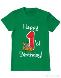 Tricou ADLER barbat Happy Birthday! Verde mediu