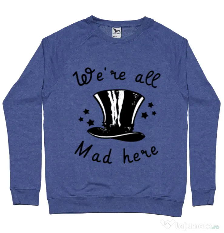 Bluza ADLER barbat We’re all mad here Albastru melanj