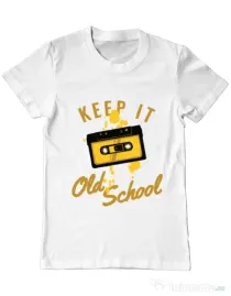 Tricou ADLER barbat Keep it old school Alb