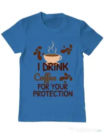 Tricou ADLER barbat Coffee for protection Albastru azuriu