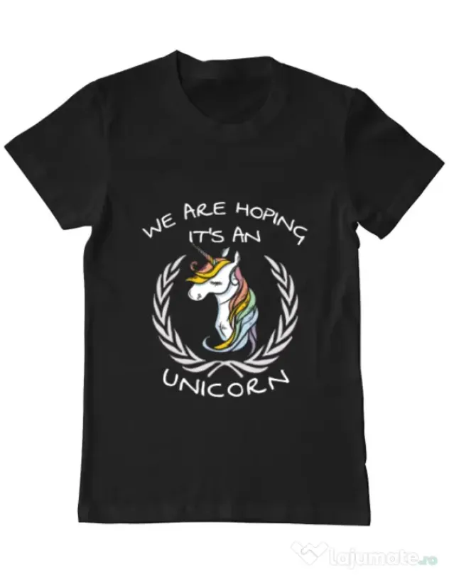 Tricou ADLER barbat Hoping for an unicorn Negru