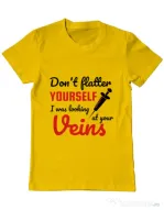 Tricou ADLER barbat Don’t flatter yourself Galben