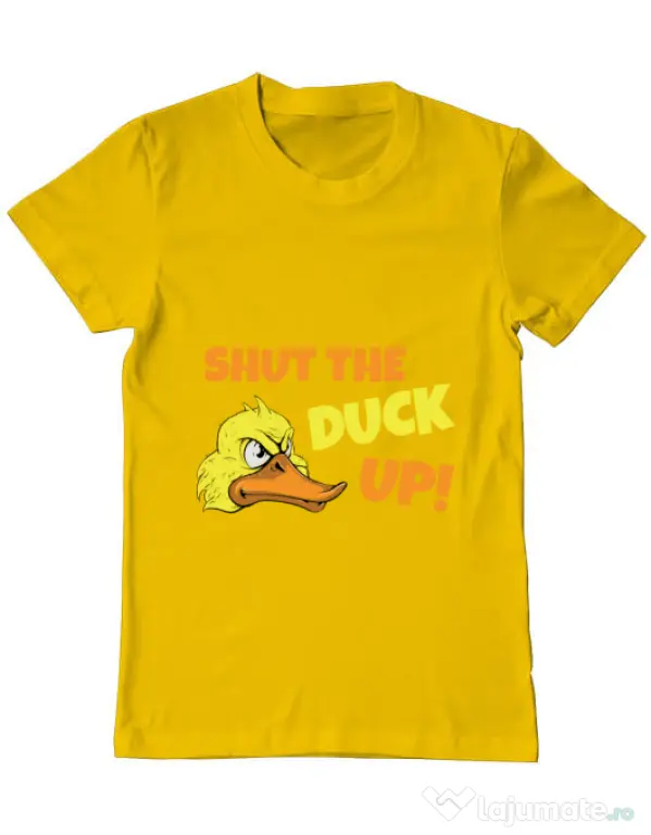 Tricou ADLER barbat Shut the duck up Galben