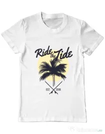 Tricou ADLER barbat Ride the tide Alb
