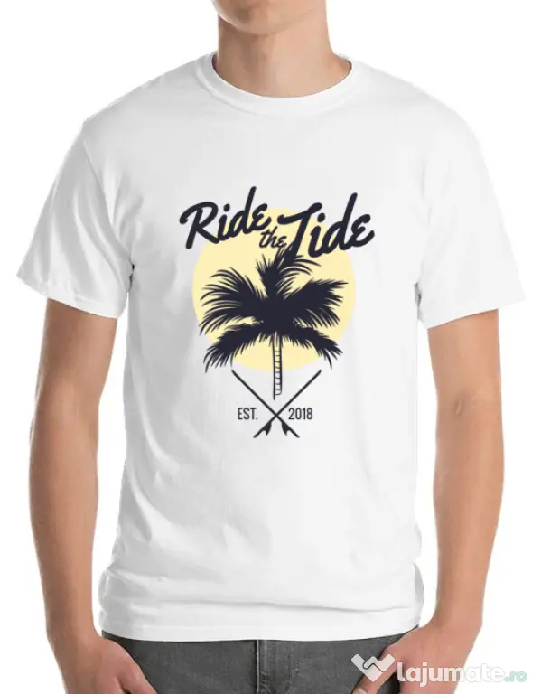 Tricou ADLER barbat Ride the tide Alb