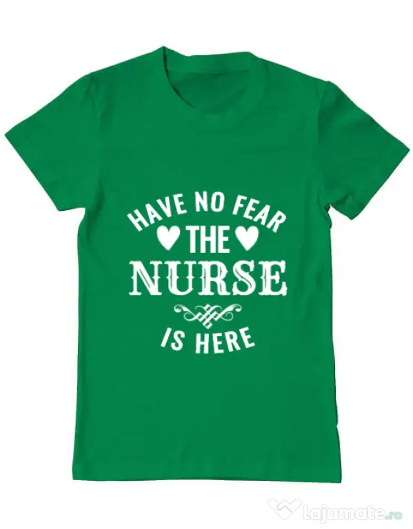 Tricou ADLER barbat The nurse is here Verde mediu