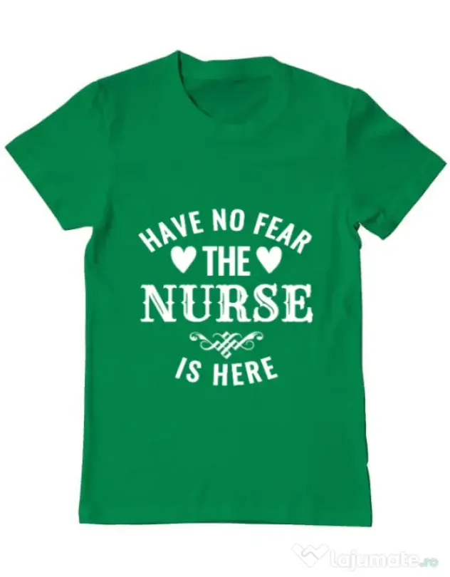 Tricou ADLER barbat The nurse is here Verde mediu