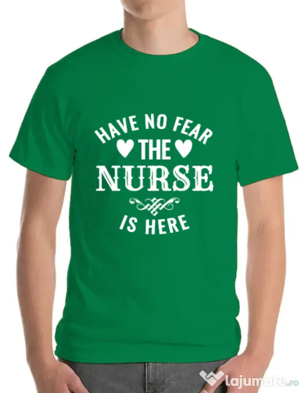 Tricou ADLER barbat The nurse is here Verde mediu