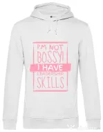 Hoodie barbat cu gluga I’m not bossy Alb