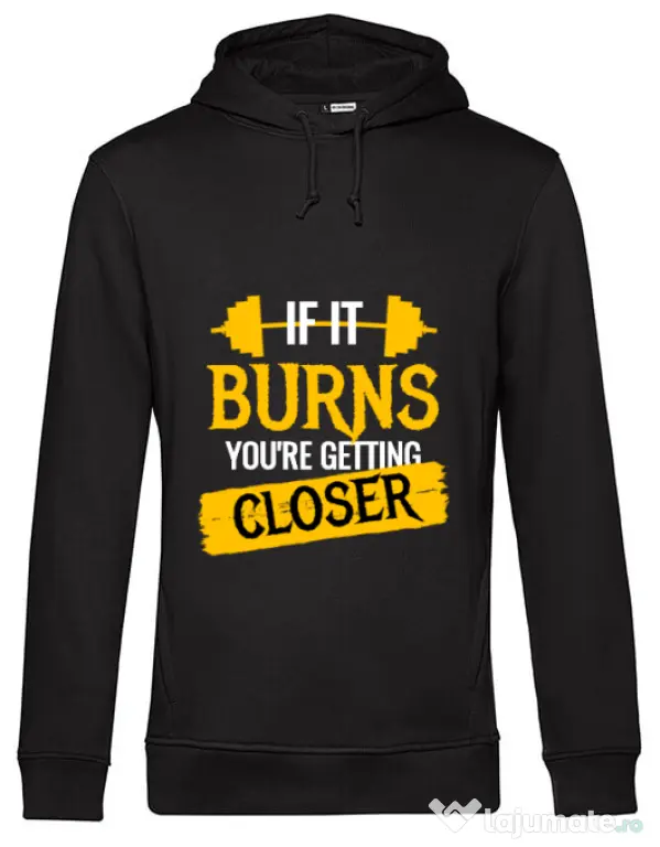 Hoodie barbat cu gluga Getting closer Negru