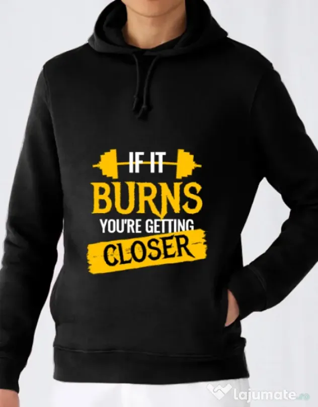 Hoodie barbat cu gluga Getting closer Negru