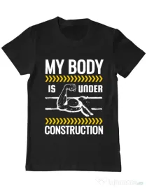 Tricou ADLER barbat Under construction Negru