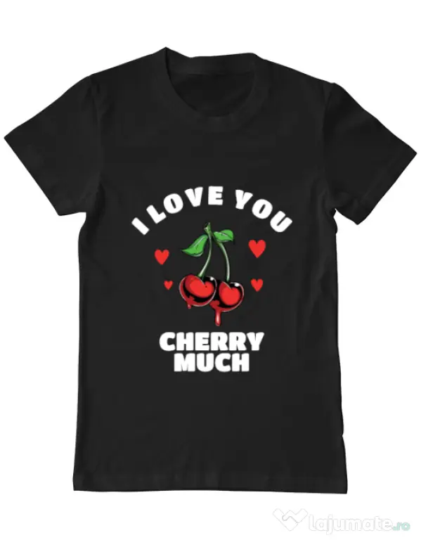 Tricou ADLER barbat Love you cherry much Negru