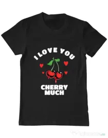 Tricou ADLER barbat Love you cherry much Negru