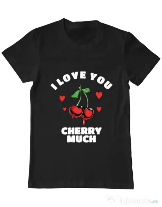 Tricou ADLER barbat Love you cherry much Negru