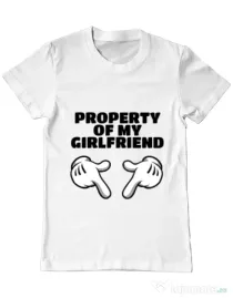 Tricou ADLER barbat Property of my girlfriend Alb