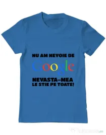 Tricou ADLER barbat Nu am nevoie de google Albastru azuriu