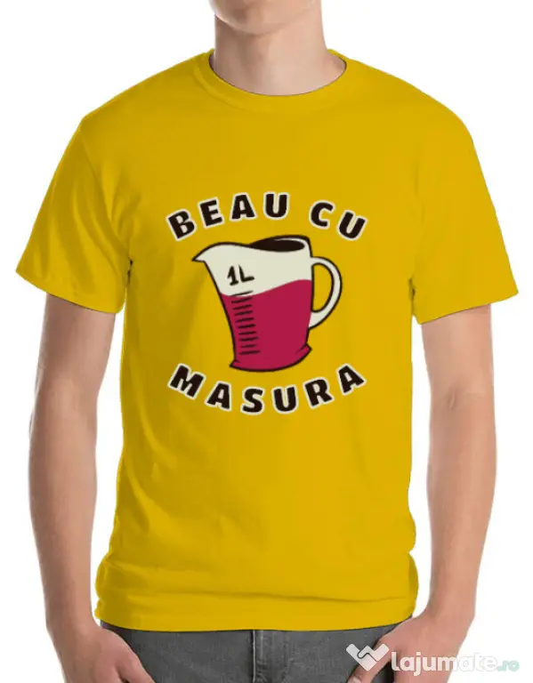 Tricou ADLER barbat Beau cu masura Galben