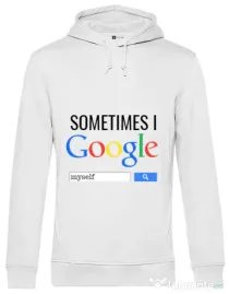 Hoodie barbat cu gluga I google myself Alb