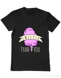 Tricou ADLER barbat Sweeter than you Negru