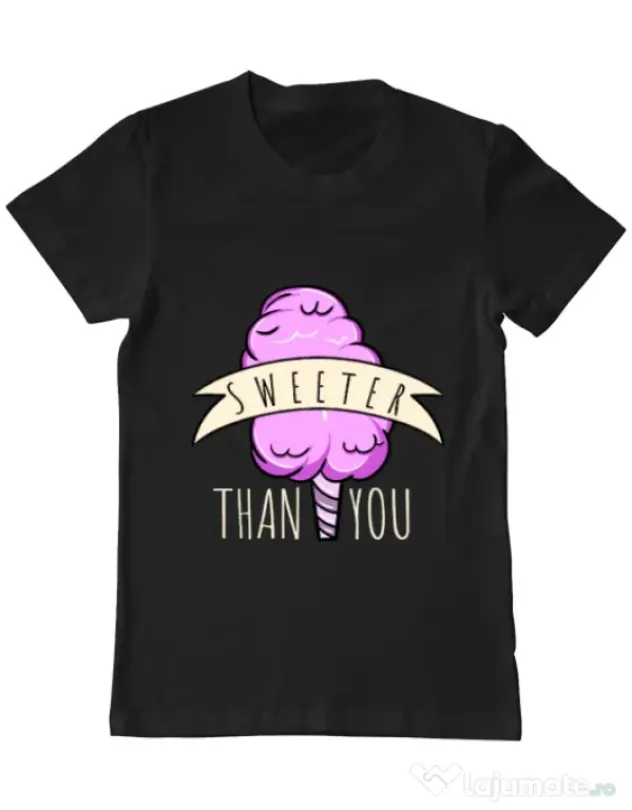 Tricou ADLER barbat Sweeter than you Negru